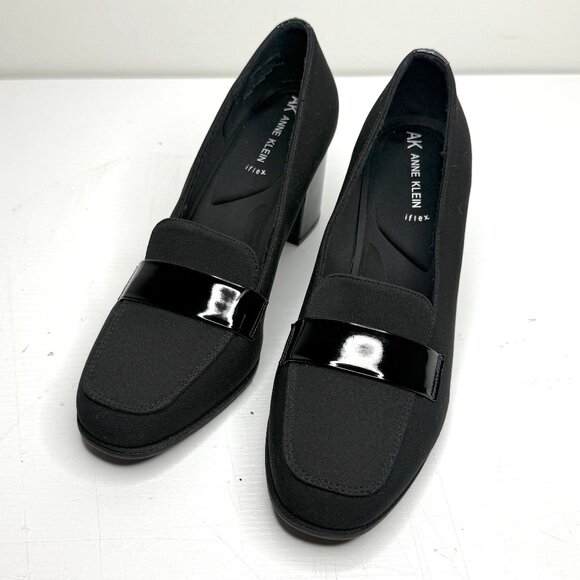 Anne Klein Iflex Telepathy Knit Stretch Square Moc Toe Loafer Teo Pump Womens 9 - Picture 1 of 9